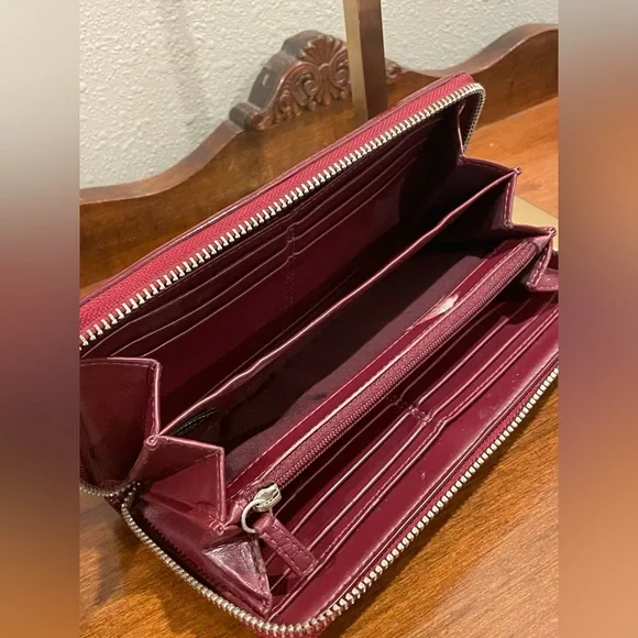 COACH REHAB Project Red and Navy Blue Tote Bag AND Red Patent Long Wallet SET - Picture 12 of 14